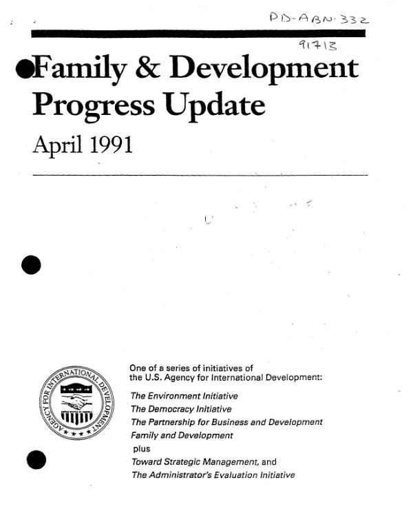Family and development : progress update