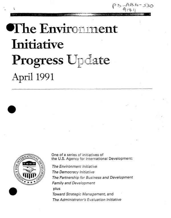 Environment initiative : progress update