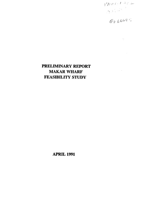 Makar Wharf feasibility study : preliminary report