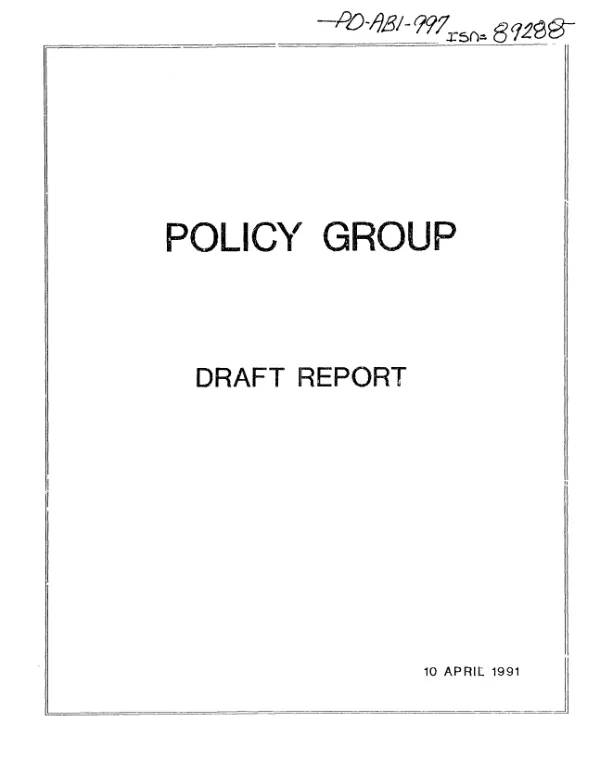 Policy group draft report