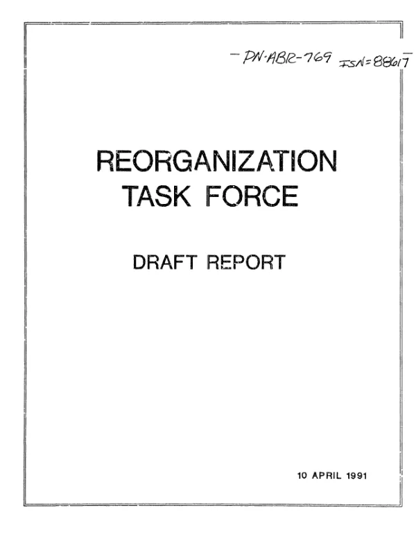 Reorganization task force : draft report