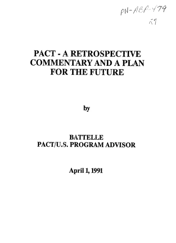 PACT : a retrospective commentary and a plan for the future