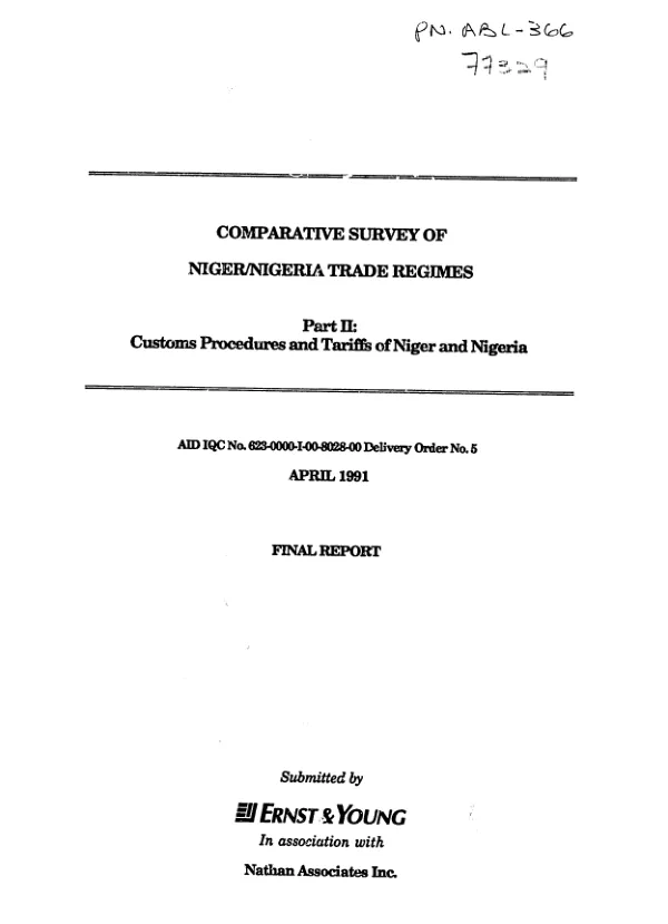 Customs procedures and tariffs of Niger and Nigeria