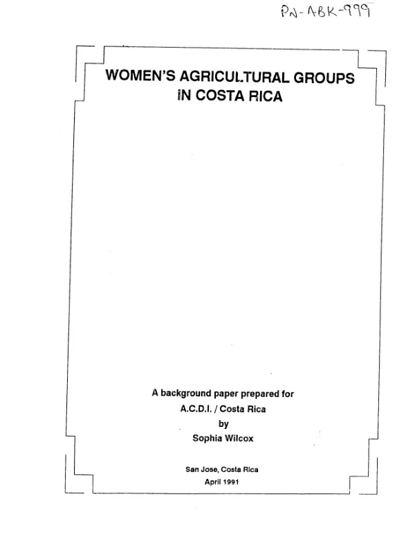 Women"s agricultural groups in Costa Rica