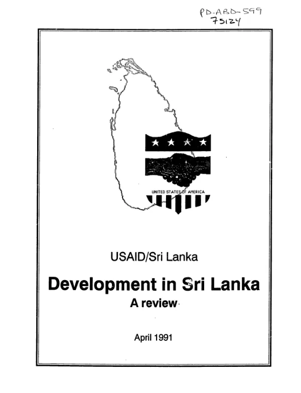 USAID/Sri Lanka : development in Sri Lanka, a review