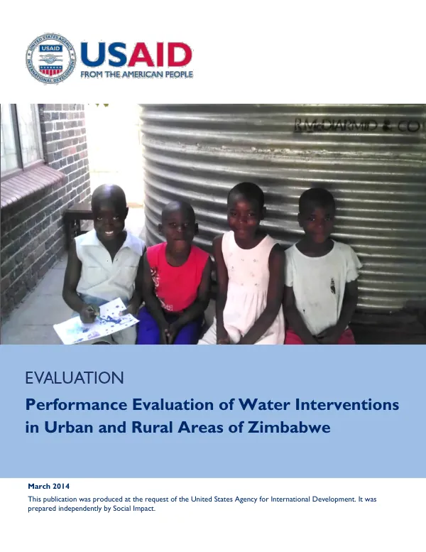 Performance evaluation of water interventions in urban and rural areas of Zimbabwe