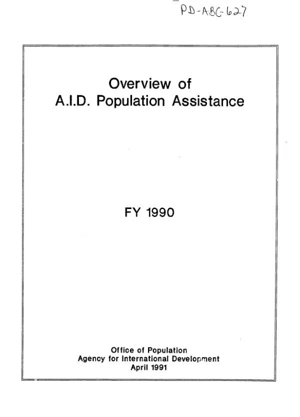 Overview of AID population assistance : FY 1990
