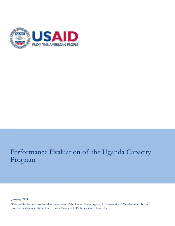 Performance evaluation of USAID/Uganda capacity program