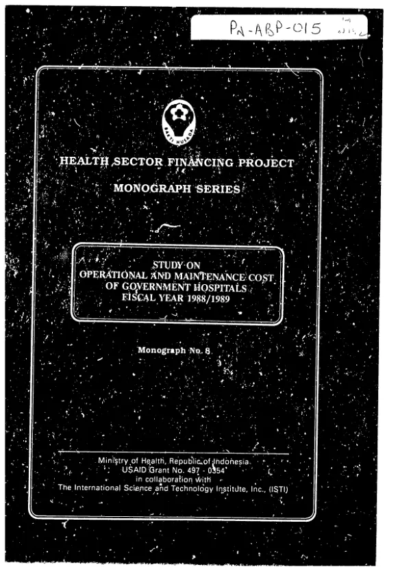 Study on operational and maintenance cost of government hospitals : fiscal year 1988/1989