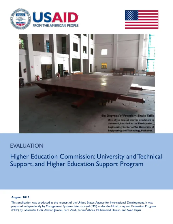 Higher Education Commission : university and technical support and higher education support program