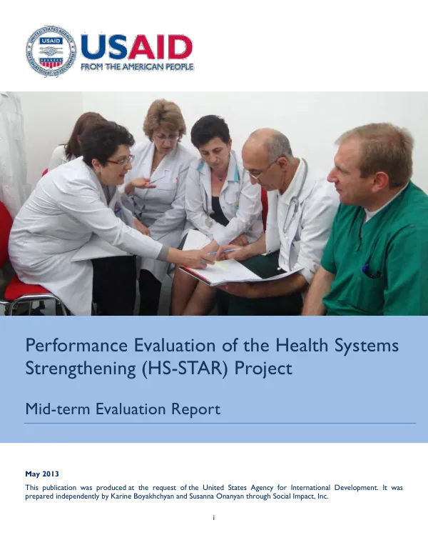 Health systems strengthening project (HS-STAR): mid-term performance evaluation