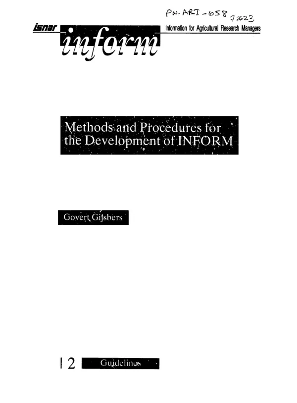 Methods and procedures for the development of INFORM
