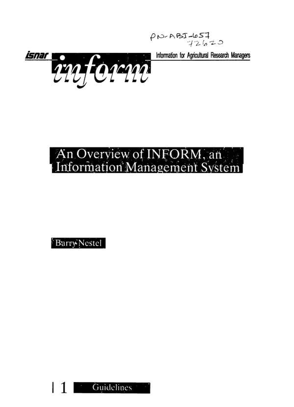 Overview of INFORM, an information management system