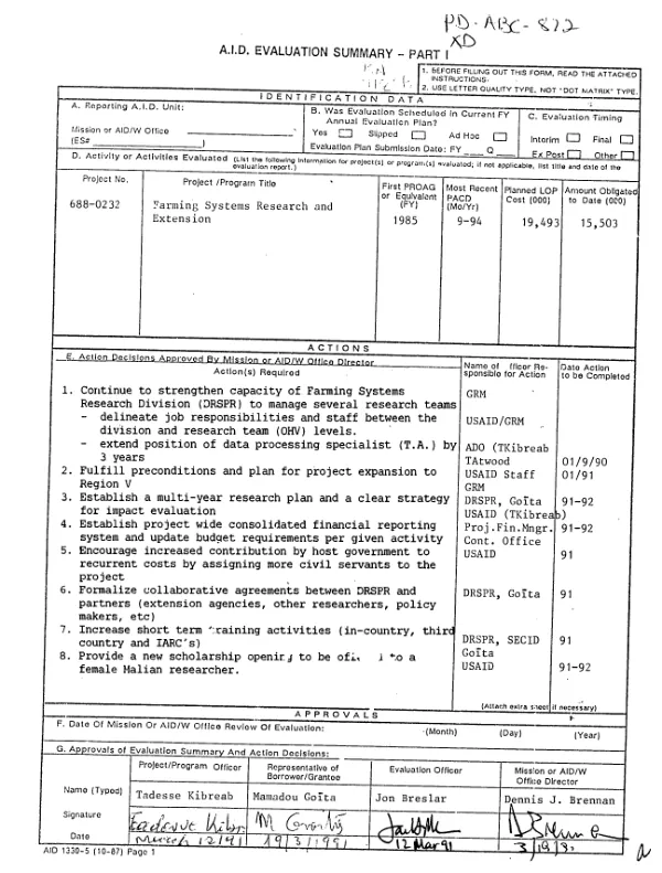 Farming systems research and extension