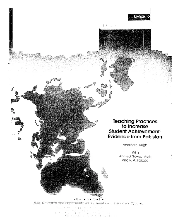 Teaching practices to increase student achievement : evidence from Pakistan