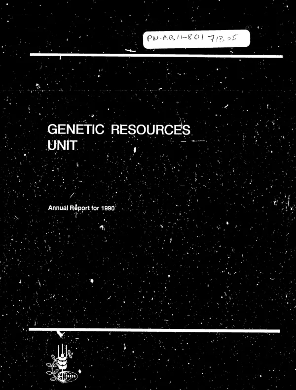 Genetic resources unit : annual report for 1990