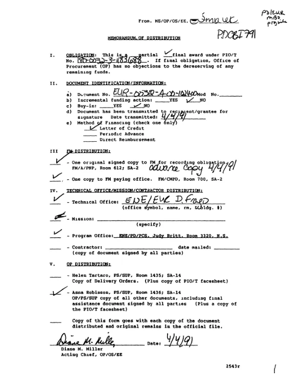 Advocate close-out report : impacts and lessons learned, 1996-1999