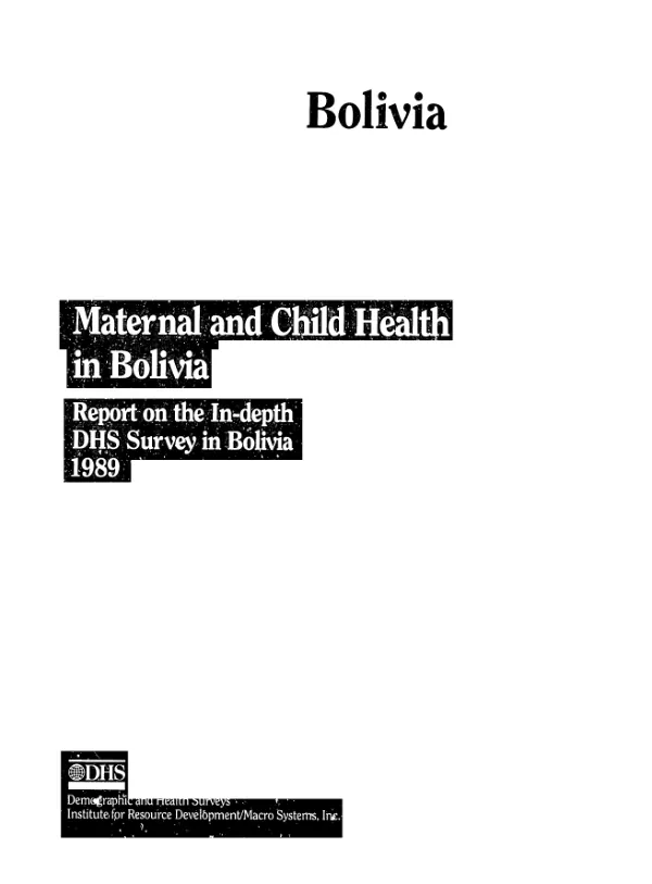 Morocco : national survey on maternal and child health : ENSME 1996-1997 -- summary report