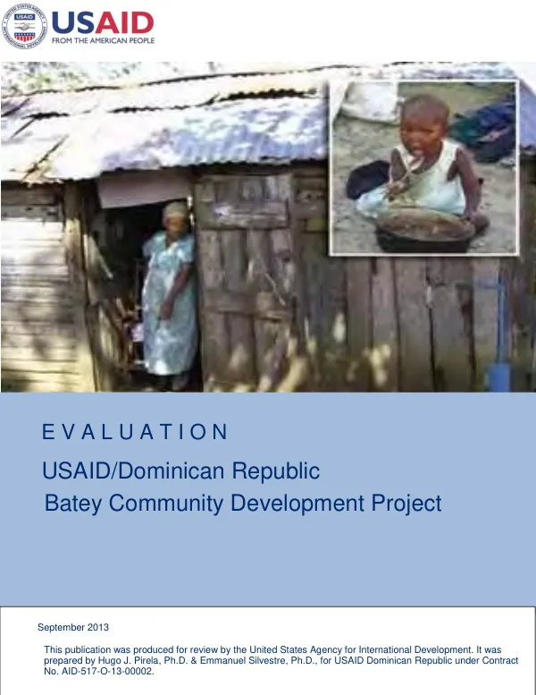 Evaluation : USAID/Dominican Republic Batey community development project