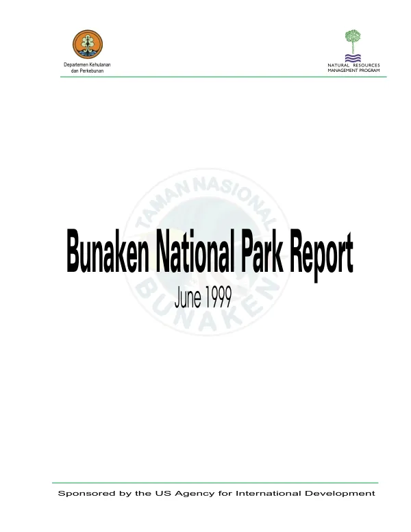 Consultation report -- Bunaken National Park : training report and management assessment report