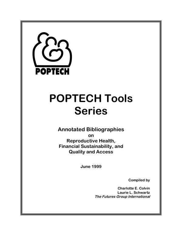 Annotated bibliographies on reproductive health, financial sustainability, and quality and access