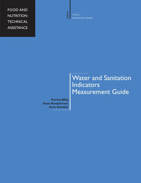 Water and sanitation indicators measurement guide