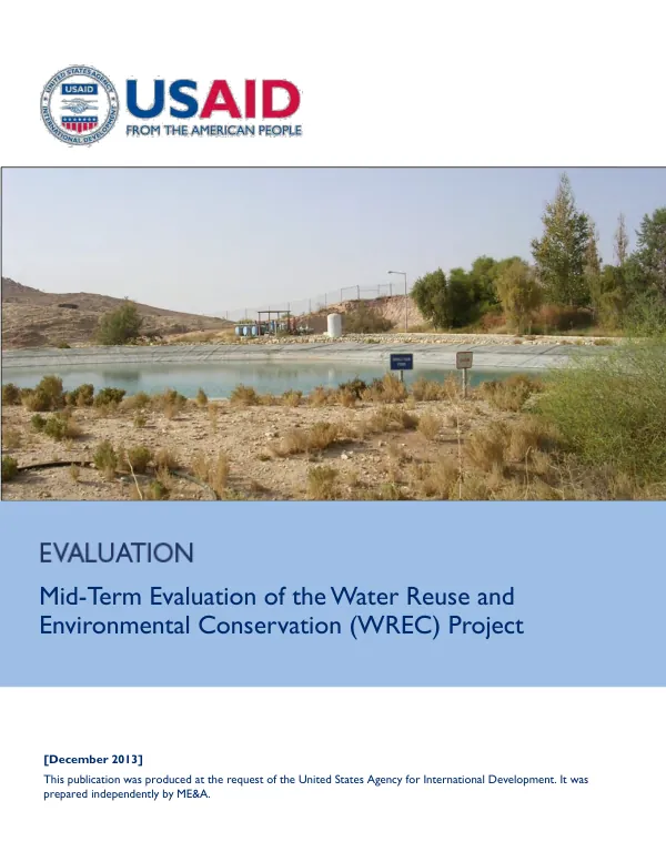 Mid-term evaluation of the water reuse and environmental conservation (WREC) project