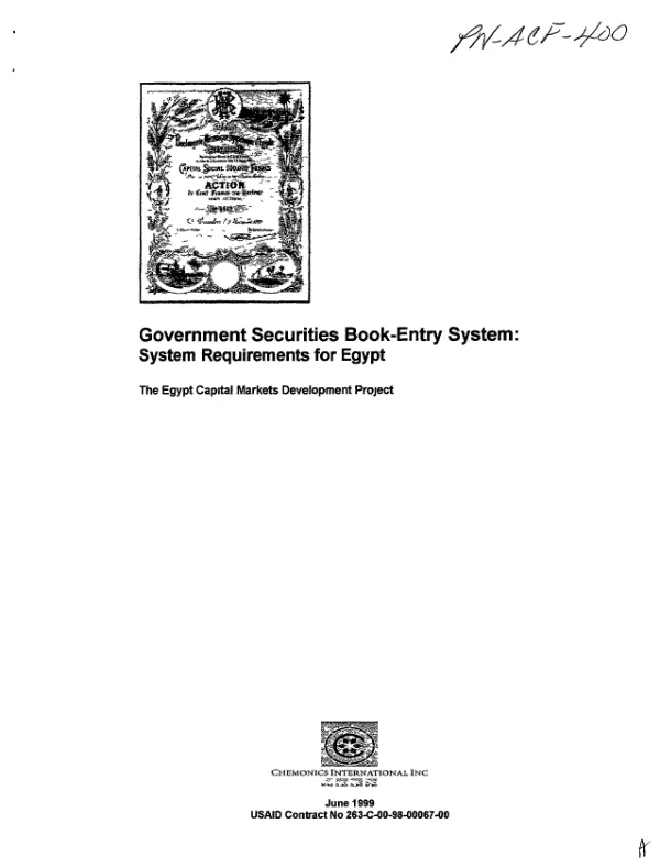Government securities book-entry system : system requirements for Egypt