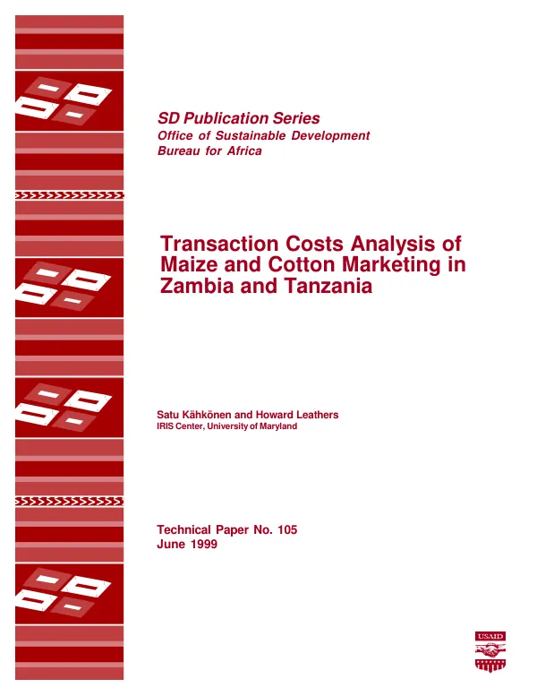 Transaction costs analysis of maize and cotton marketing in Zambia and Tanzania
