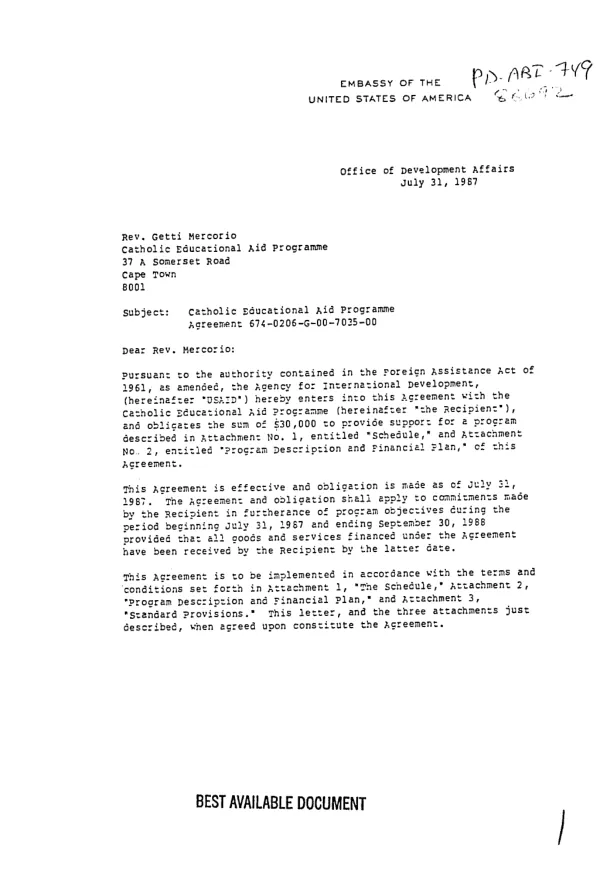 Application of molecular techniques to virus certification in fruit trees : annual report, January 98-April 99