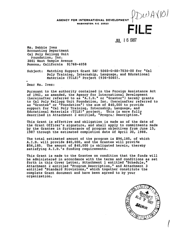 Agricultural policy reform program, program management unit : contract no. 263-C-00-96-00077-00 -- annual report 1998