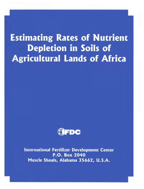 Estimating rates of nutrient depletion in soils of agricultural lands of Africa