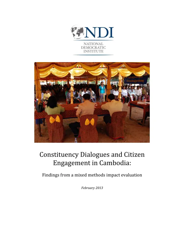 Constituency dialogues and citizen engagement in Cambodia : findings from a mixed methods impact evaluation