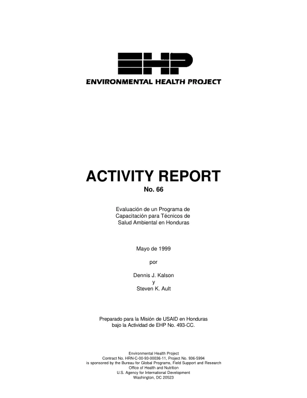 Evaluacion de un programa de capacitacion para tecnicos de salud ambiental en Honduras