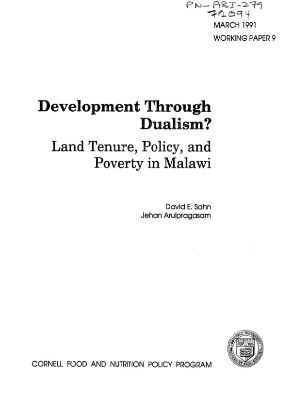 A case study analysis of the effects of structural adjustment on agriculture and forest cover in Cameroon : final report