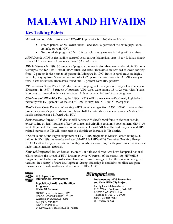Malawi and HIV/AIDS