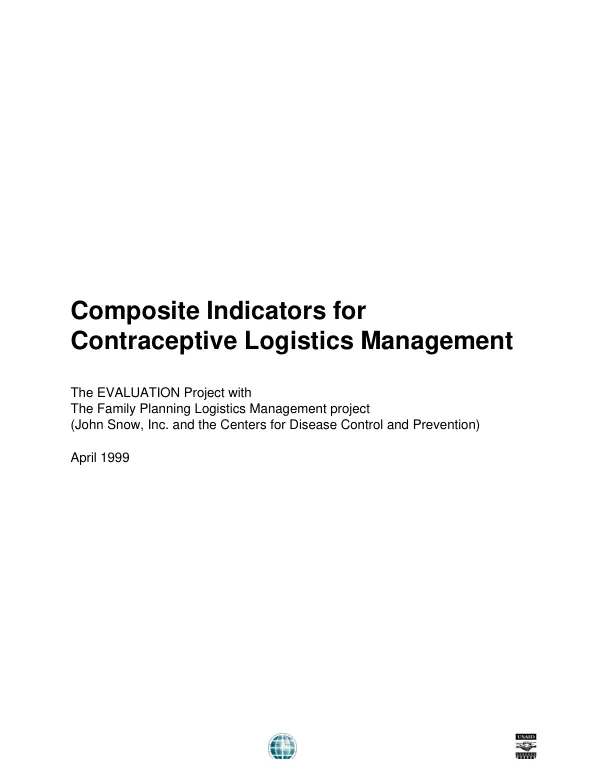 Composite indicators for contraceptive logistics management