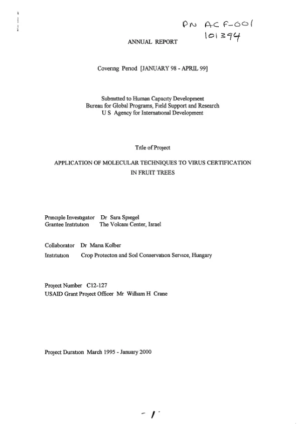 AID agreement no. 674-0206-G-00-7036-00 with Black Education and Research Trust to finance a series of strategy in South Africa papers which will help USAID refine its overall program strategy in South Africa