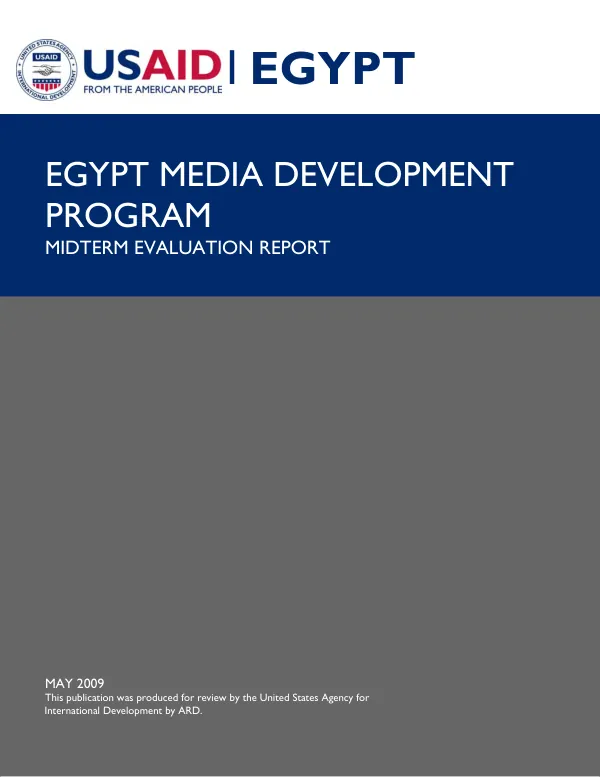 Egypt media development program midterm evaluation report