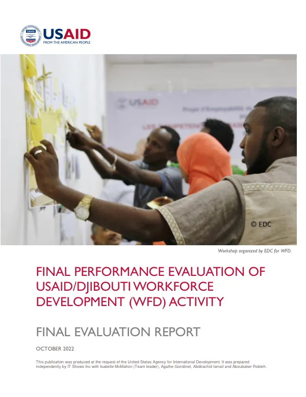 Final performance evaluation of USAID/Djibouti workforce development (WFD) activity
