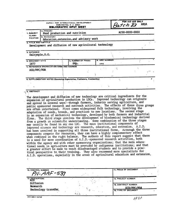 Diagnostic analysis of Parakrama Samudra Scheme, Sri Lanka : 1985 yala discipline reports