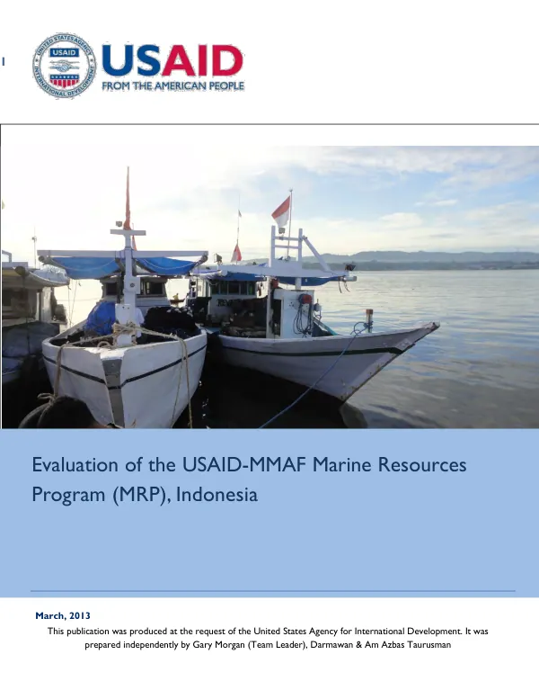 Evaluation of the USAID-MMAF marine resources program (MRP), Indonesia