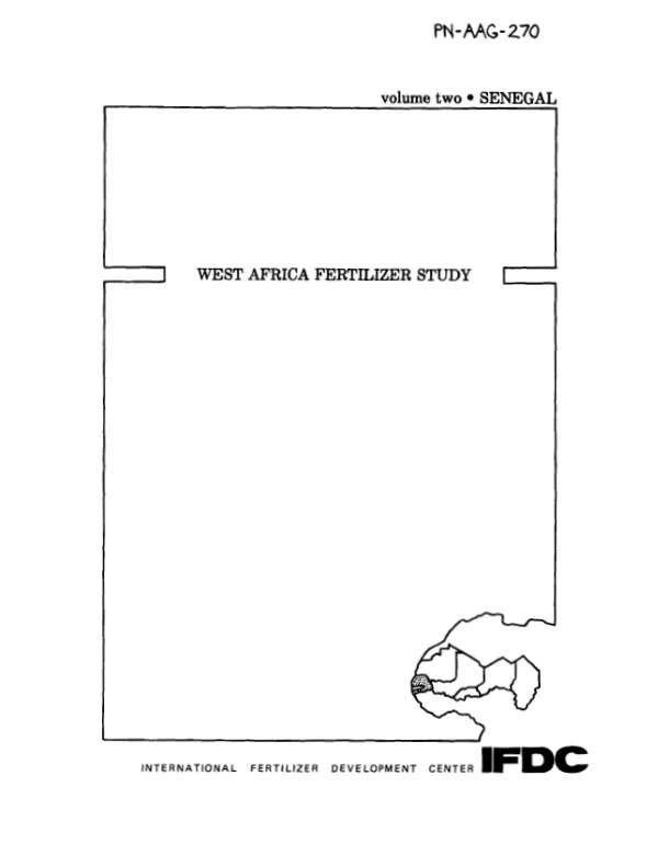 West Africa fertilizer study, v. 2 : Senegal