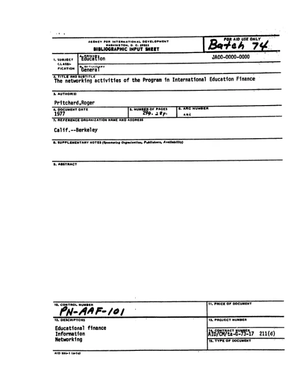 AID cooperative agreement no. 527-0288-A-00-7305-00 with the Center for Education and Information on Drug Abuse Prevention (CEDRO) for the drug education and public awareness project no. 527-0288