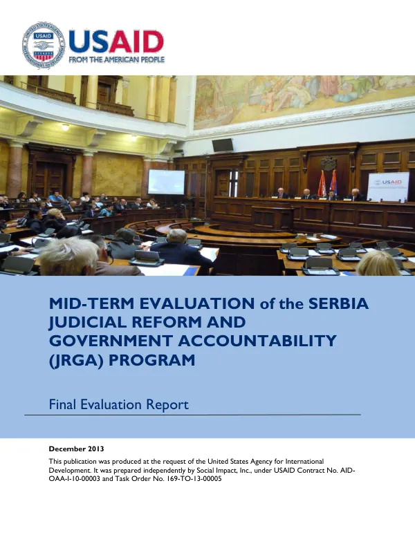 Mid-term evaluation of the judicial reform and government accountability (JRGA) program