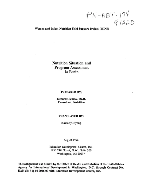 Electric power assessment for the Republic of Panama : report to U. S. Agency for International Development