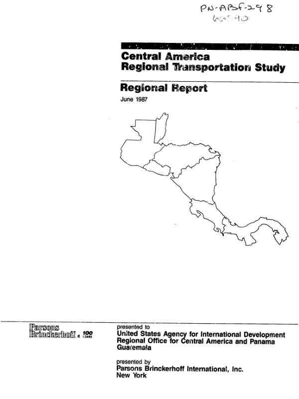 Central America regional transportation study : regional report