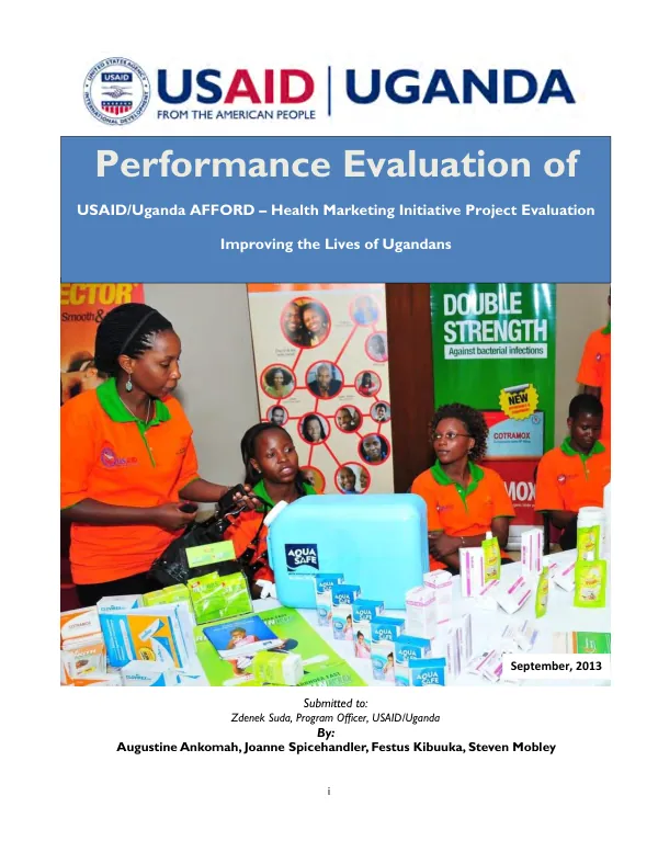USAID/Uganda AFFORD : health marketing initiative project evaluation : improving the lives of Ugandans