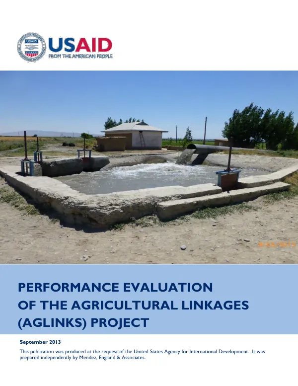 Performance evaluation of the agricultural linkages (AgLinks) project