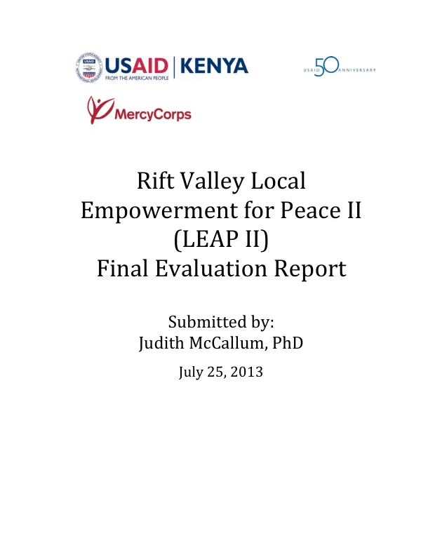 Rift Valley local empowerment for peace II (LEAP II) : final evaluation report